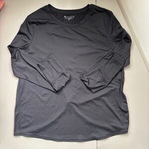 Athleta Long Sleeve Sun Protection Cross Back Short black SP UPF 50 hike